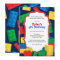 Color Building Blocks Birthday Party Invitation