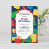 Color Building Blocks Birthday Party Invitation (Standing Front)