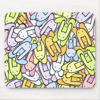 color bunnies mouse pad