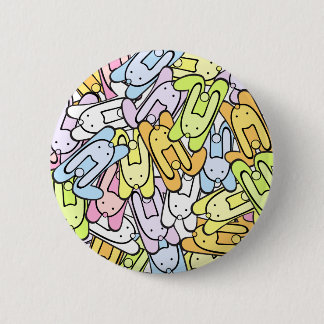 color bunnies pinback button
