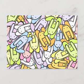 color bunnies postcard
