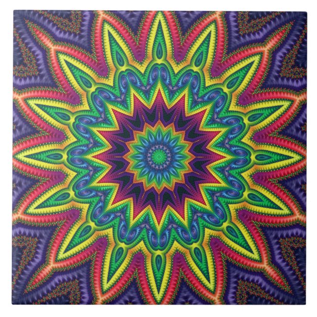 "Color Burst" 6"x6" Ceramic Tile (Front)