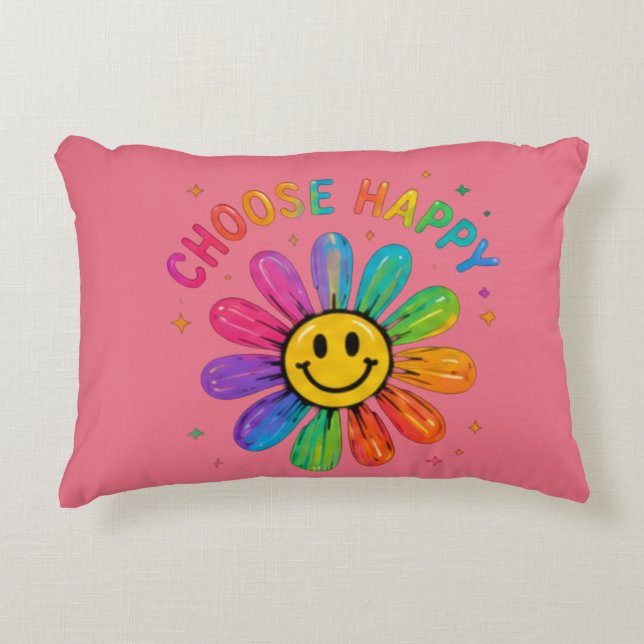  Color Burst Abstract Art Accent Pillow (Front)
