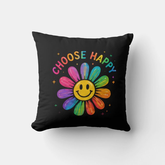  Color Burst Abstract Art Throw Pillow (Front)