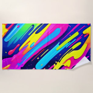 Color Burst: Abstract Flow Beach Towel