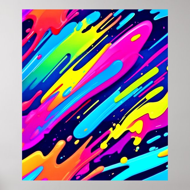 Color Burst: Abstract Flow Poster (Front)