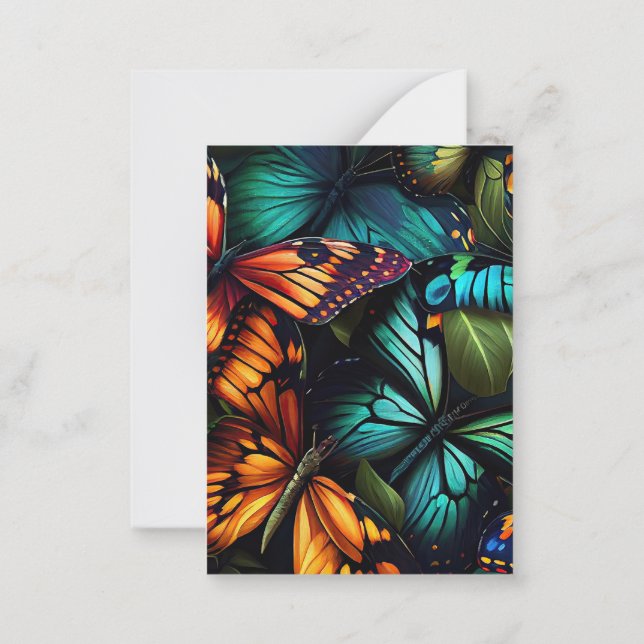 Color Burst–Butterflies in Motion Note Card (Back)