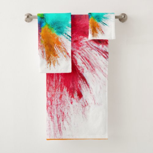 Color Burst Centerpiece Art Bath Towel Set