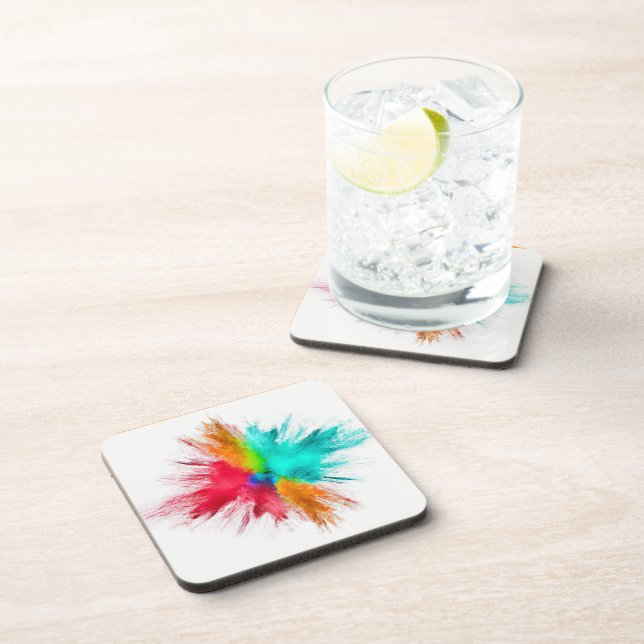 Color Burst Centerpiece Art Beverage Coaster (Right Side)