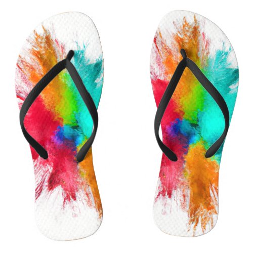 Color Burst Centerpiece Art Flip Flops