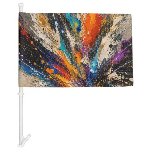 Color Burst Explosion 3D Car Flag