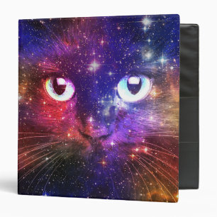 Color Burst Galaxy Cat 3 Ring Binder