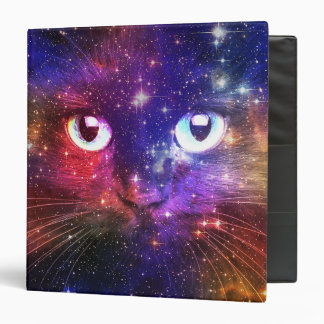Color Burst Galaxy Cat 3 Ring Binder