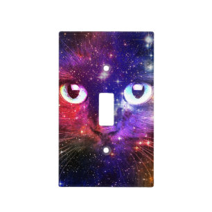 Color Burst Galaxy Cat Light Switch Cover
