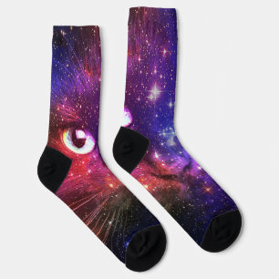 Color Burst Galaxy Cat  Socks