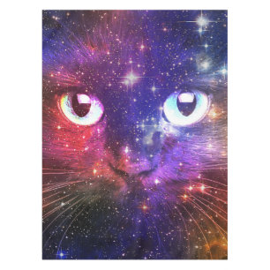 Color Burst Galaxy Cat Tablecloth