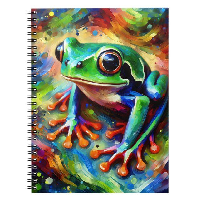 Color burst Jungle Frog Notebook (Front)
