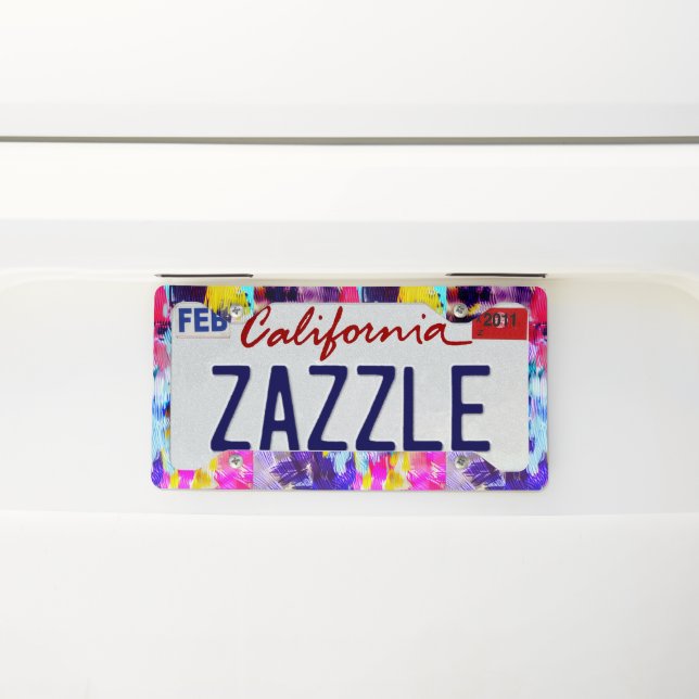 Color Burst License Plate Frame (On Car)
