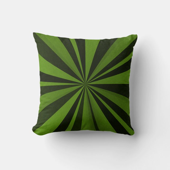 Color Burst - Olive Green Throw Pillow (Front)