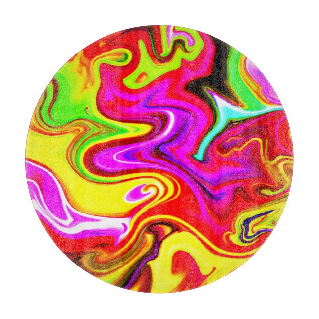 Color Burst Pattern Cutting Board (Front)