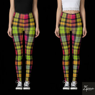 Color Burst Plaid Leggings