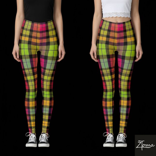 Color Burst Plaid Leggings (Creator Uploaded)