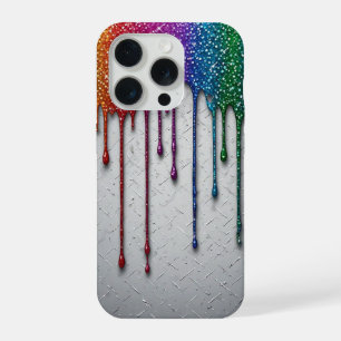 Color Burst Rainbow Drips ✨ Artistic Paint Splash iPhone 15 Pro Case