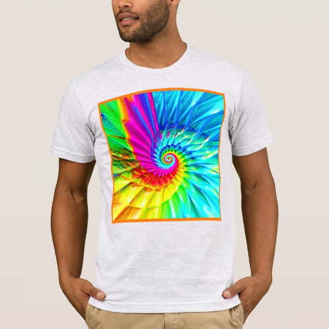 Color Burst Spiral Pattern Art T-Shirt (Front)