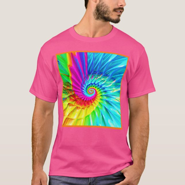 Color Burst Spiral Pattern Art T-Shirt (Front)