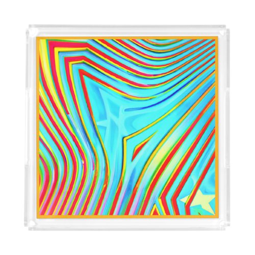 Color Bursting Pattern Acrylic Tray
