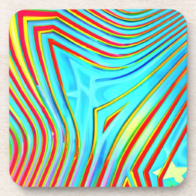 Color Bursting Pattern Beverage Coaster (Front)