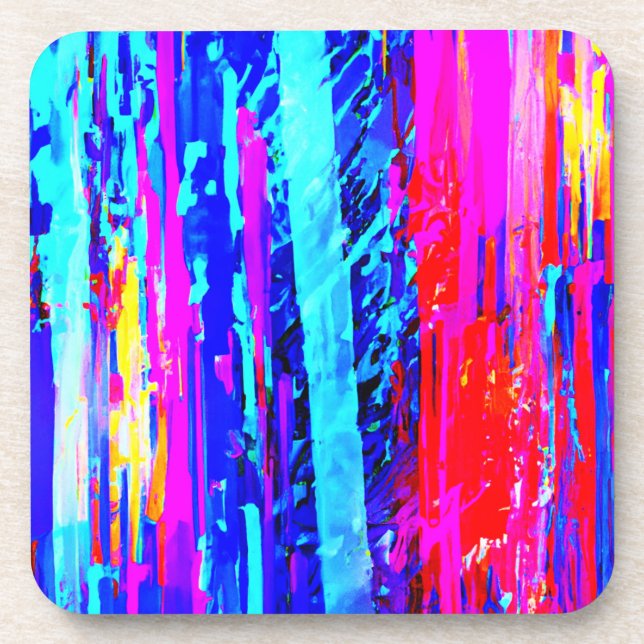 Color Bursting Pattern Beverage Coaster (Front)