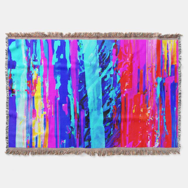 Color Bursting Pattern Throw Blanket (Front)