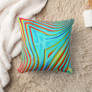 Color Bursting Pattern Throw Pillow