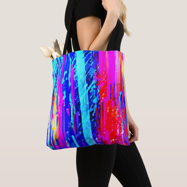 Color Bursting Pattern Tote Bag (Close Up)