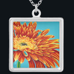 Color Bursts I Silver Plated Necklace<br><div class="desc">Floral</div>