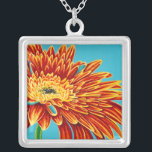 Color Bursts I Silver Plated Necklace<br><div class="desc">Floral</div>