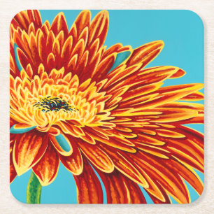 Color Bursts I Square Paper Coaster