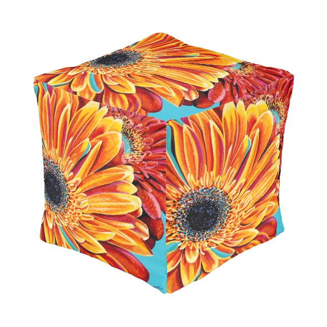 Color Bursts II Pouf (Angled Front)