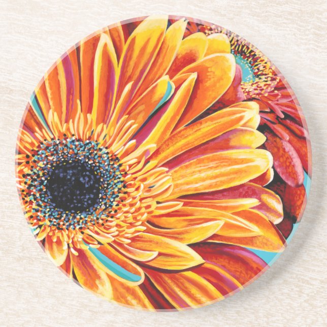 Color Bursts II Sandstone Coaster (Front)