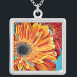 Color Bursts II Silver Plated Necklace<br><div class="desc">Floral</div>
