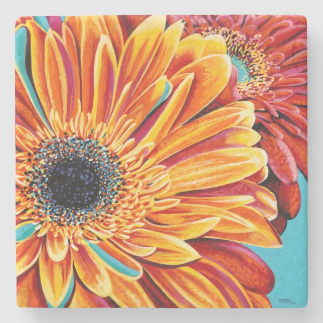 Color Bursts II Stone Coaster (Front)