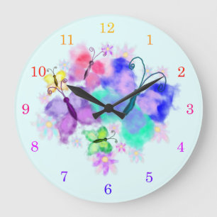 Color Butterflies Clock