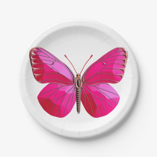 Color butterfly paper plates