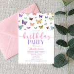 Color Butterfly Themed Birthday Party Invitation<br><div class="desc">This is a colorful butterfly themed Birthday Party Invite.


pink purple b-day party,  butterflies bday party invites,  18th birthday invitations,  13th 14th 15th 16th 17th 18th 19th 20th 21st 22nd 23rd 24th 25th 26th 27th 28th 29th,  girly birthday,  birthday for a girl,  birthday for girls</div>