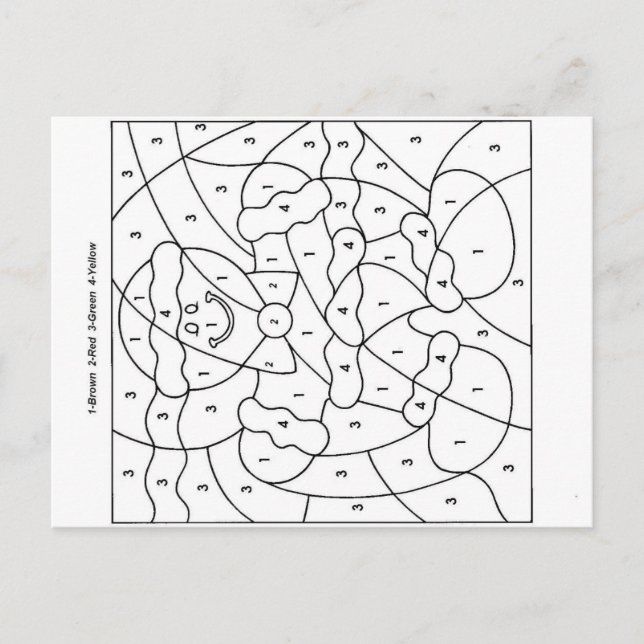 Color by number holiday postcard (Front)