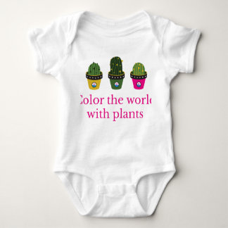 Color Cactus Baby Bodysuit