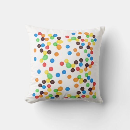 Color candy pattern throw pillow