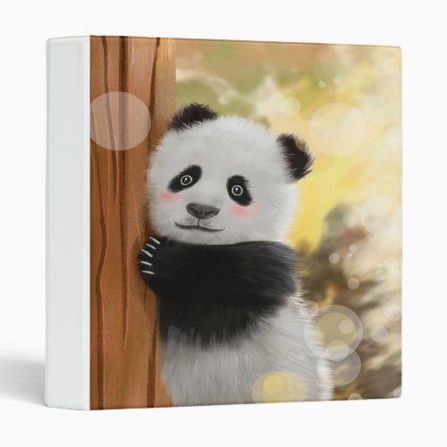 Color Cartoon Panda  Funny Cute Gift 3 Ring Binder