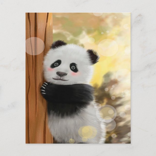 Color Cartoon Panda | Funny Cute Gift Flyer (Front)